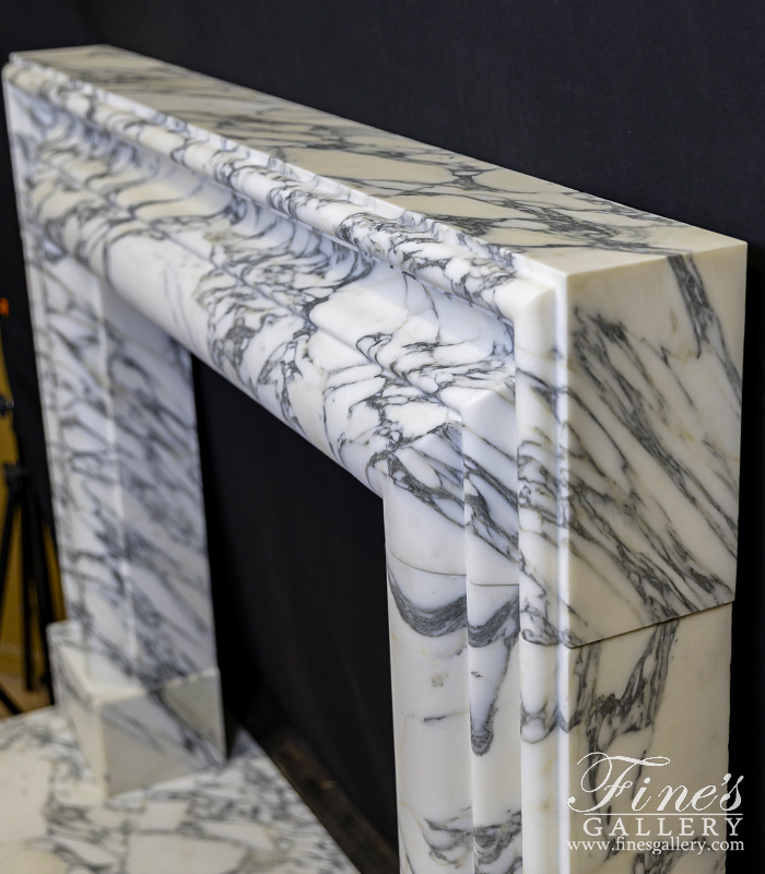 Search Result For Marble Fireplaces  - Rare Bolection Style Fireplace Mantel In Italian Arabascato Calacatta Marble - MFP-2525